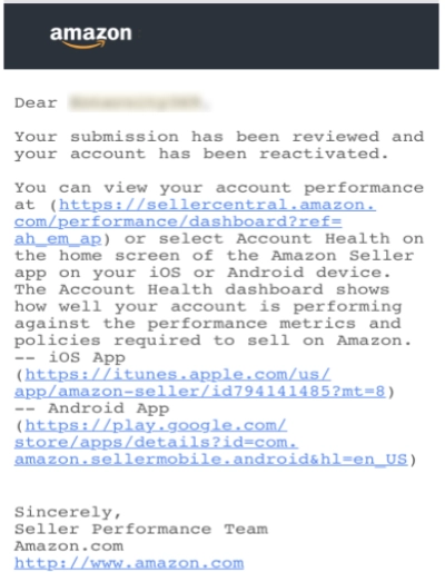 Account reinstated proof image 2